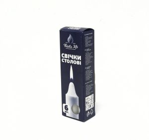 Свічка Столова біла (6 шт/уп)
